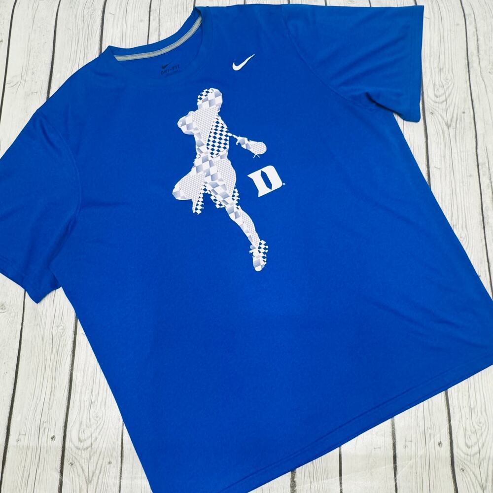 Duke University Nike Dri-Fit Lacrosse T-Shirt Men's Short Sleeve Size XXLg